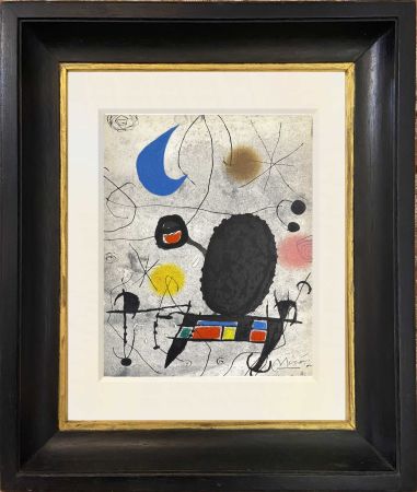 Офорт И Аквитанта Miró - Oiseau Solaire/ Oiseau Lunaire/ Êtincelles