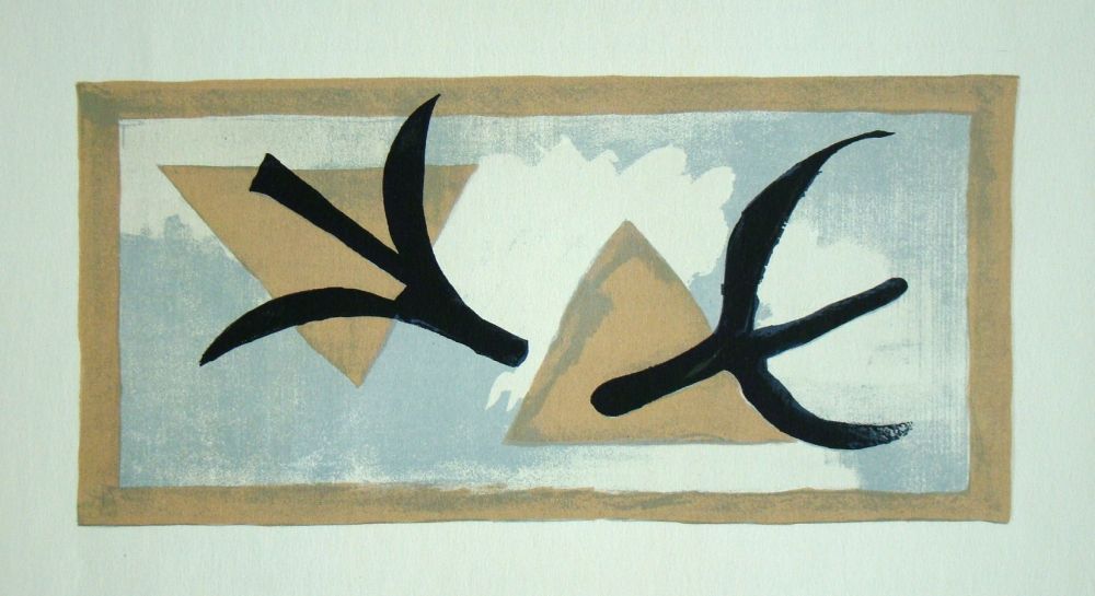 Литография Braque (After) - Oiseaux dans le ciel