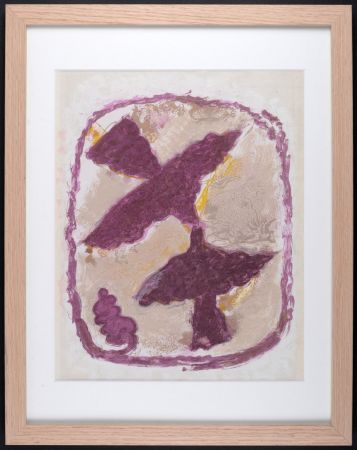 Литография Braque - Oiseaux Fulgurants, 1963 - Framed