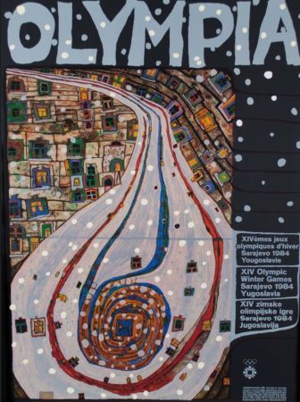 Многоэкземплярное Произведение Hundertwasser - Olympia Yuogoslavia Winter Games