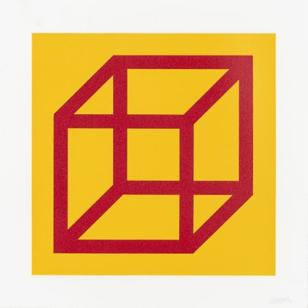 Линогравюра Lewitt - Open Cube in Color on Color Plate 01 