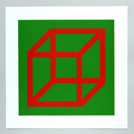 Линогравюра Lewitt - Open Cube in Color on Color Plate 04
