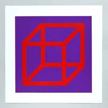Линогравюра Lewitt - Open Cube in Color on Color Plate 05