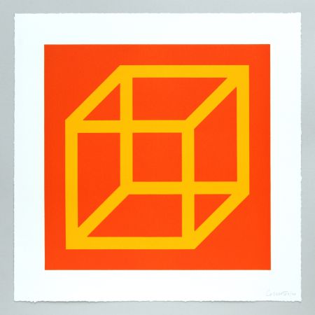 Линогравюра Lewitt - Open Cube in Color on Color Plate 07