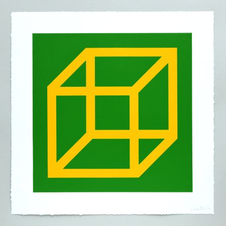 Линогравюра Lewitt - Open Cube in Color on Color Plate 08