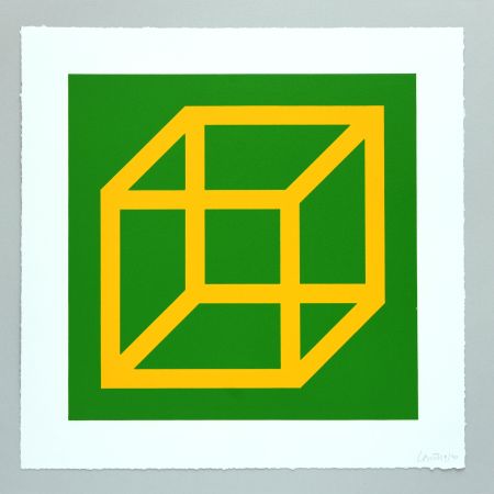 Линогравюра Lewitt - Open Cube in Color on Color Plate 08