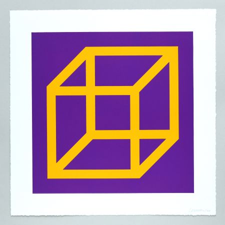 Линогравюра Lewitt - Open Cube in Color on Color Plate 09