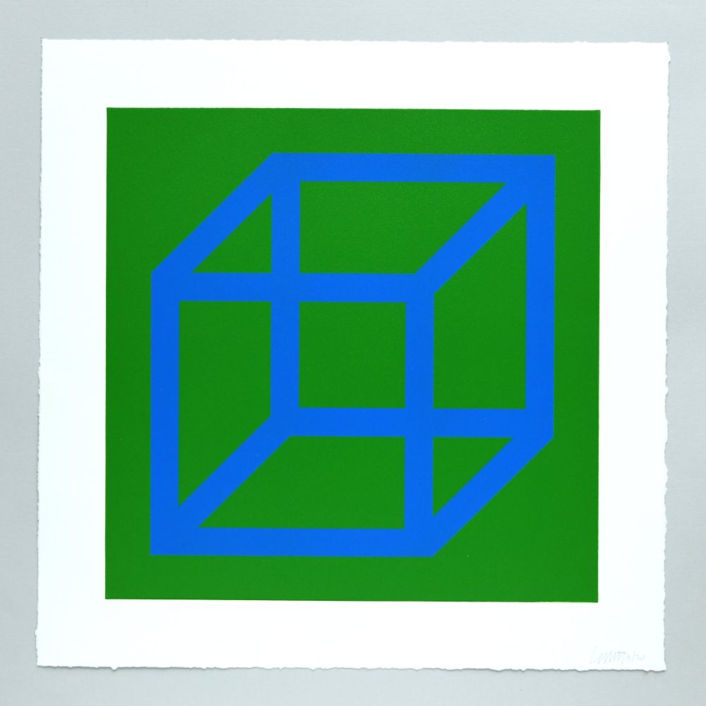 Линогравюра Lewitt - Open Cube in Color on Color Plate 12