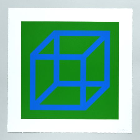 Линогравюра Lewitt - Open Cube in Color on Color Plate 12
