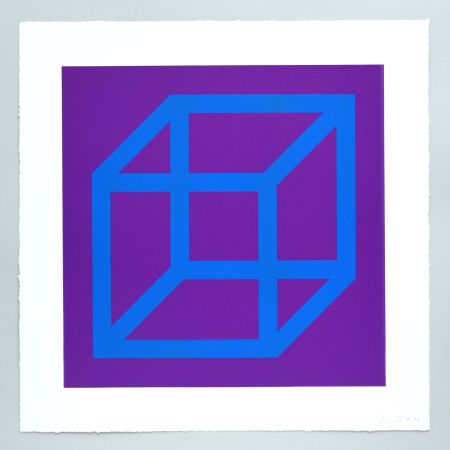 Линогравюра Lewitt - Open Cube in Color on Color Plate 13