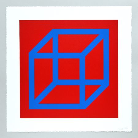 Линогравюра Lewitt - Open Cube in Color on Color Plate 14