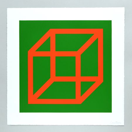 Линогравюра Lewitt - Open Cube in Color on Color Plate 16