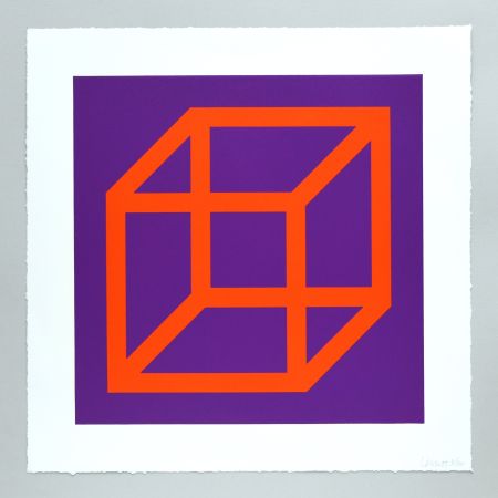 Линогравюра Lewitt - Open Cube in Color on Color Plate 17