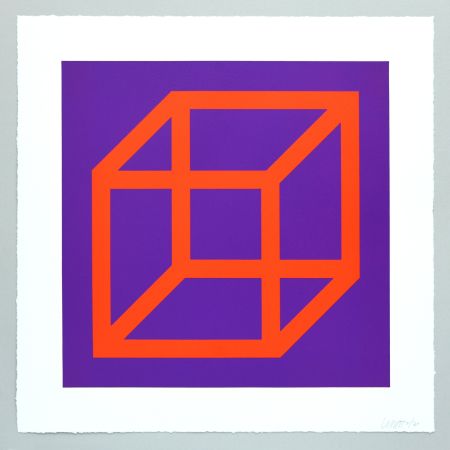 Линогравюра Lewitt - Open Cube in Color on Color Plate 17