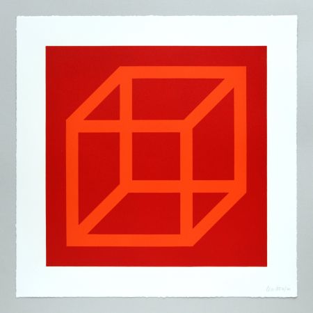 Линогравюра Lewitt - Open Cube in Color on Color Plate 18