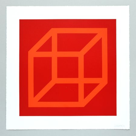 Линогравюра Lewitt - Open Cube in Color on Color Plate 18