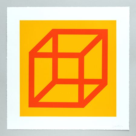Линогравюра Lewitt - Open Cube in Color on Color Plate 19