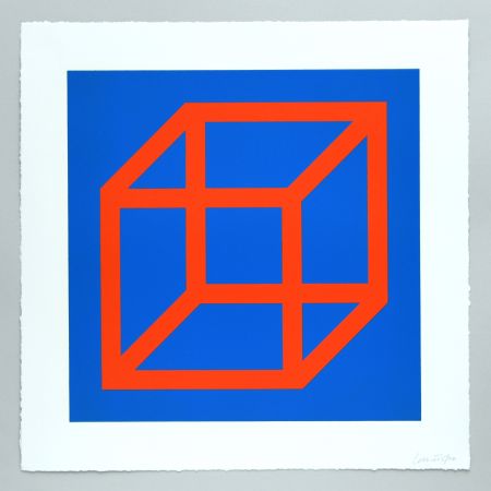 Линогравюра Lewitt - Open Cube in Color on Color Plate 20