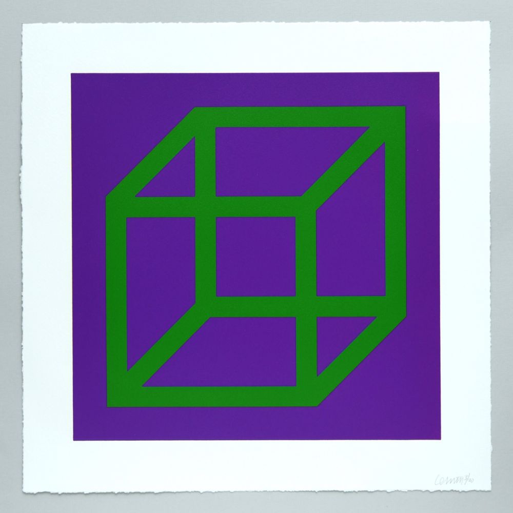 Линогравюра Lewitt - Open Cube in Color on Color Plate 21