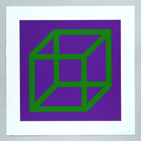 Линогравюра Lewitt - Open Cube in Color on Color Plate 21