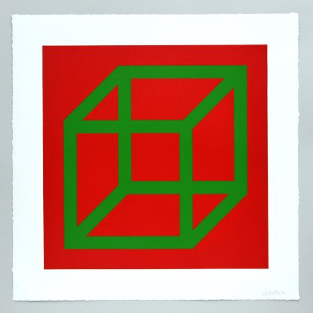 Линогравюра Lewitt - Open Cube in Color on Color Plate 22