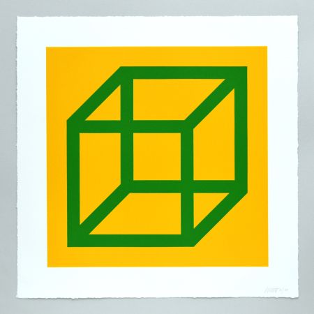 Линогравюра Lewitt - Open Cube in Color on Color Plate 23