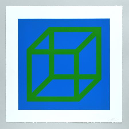 Линогравюра Lewitt - Open Cube in Color on Color Plate 24
