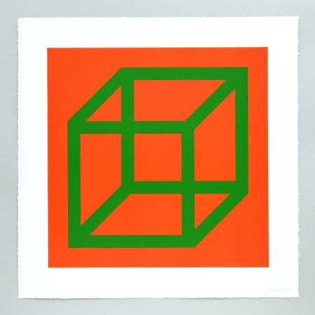 Линогравюра Lewitt - Open Cube in Color on Color Plate 25