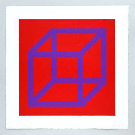 Линогравюра Lewitt - Open Cube in Color on Color Plate 26