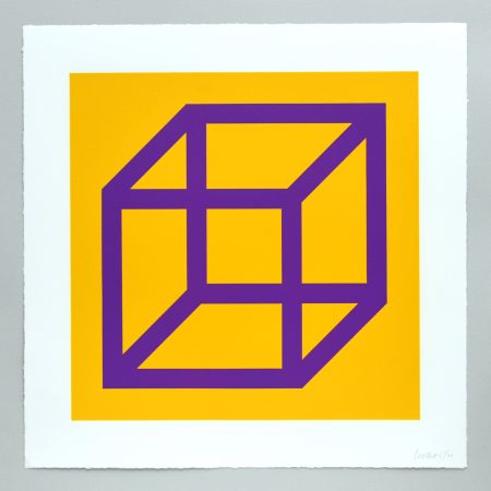Линогравюра Lewitt - Open Cube in Color on Color Plate 27