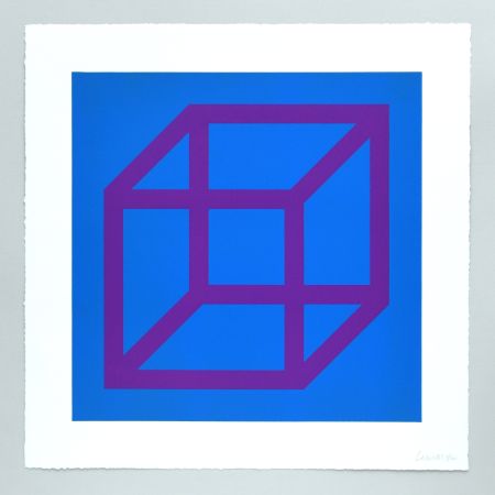 Линогравюра Lewitt - Open Cube in Color on Color Plate 28