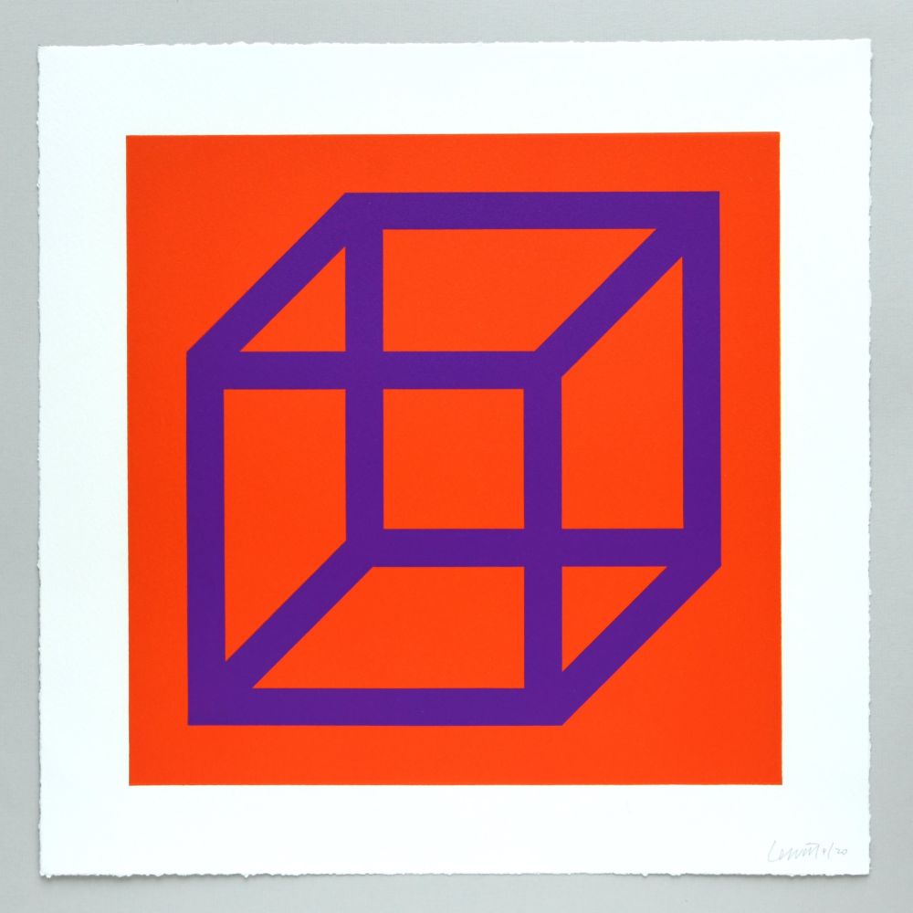 Линогравюра Lewitt - Open Cube in Color on Color Plate 29