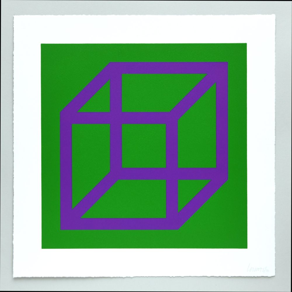 Линогравюра Lewitt - Open Cube in Color on Color Plate 30