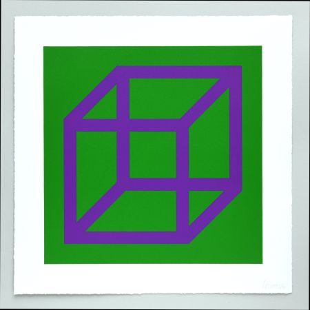 Линогравюра Lewitt - Open Cube in Color on Color Plate 30