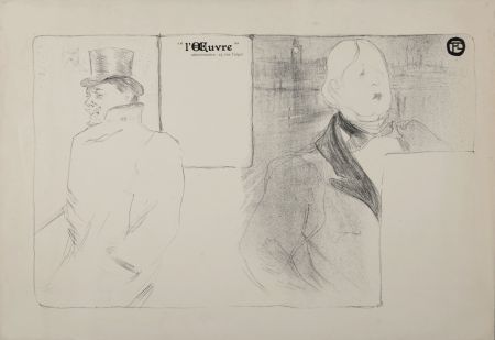 Литография Toulouse-Lautrec - Oscar Wilde et Romain Coolus, Programme pour Raphaël et Salomé, 1896 – Rare!