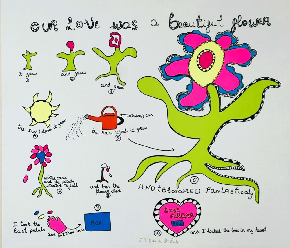Сериграфия De Saint Phalle - Our Love was a beautiful flower 