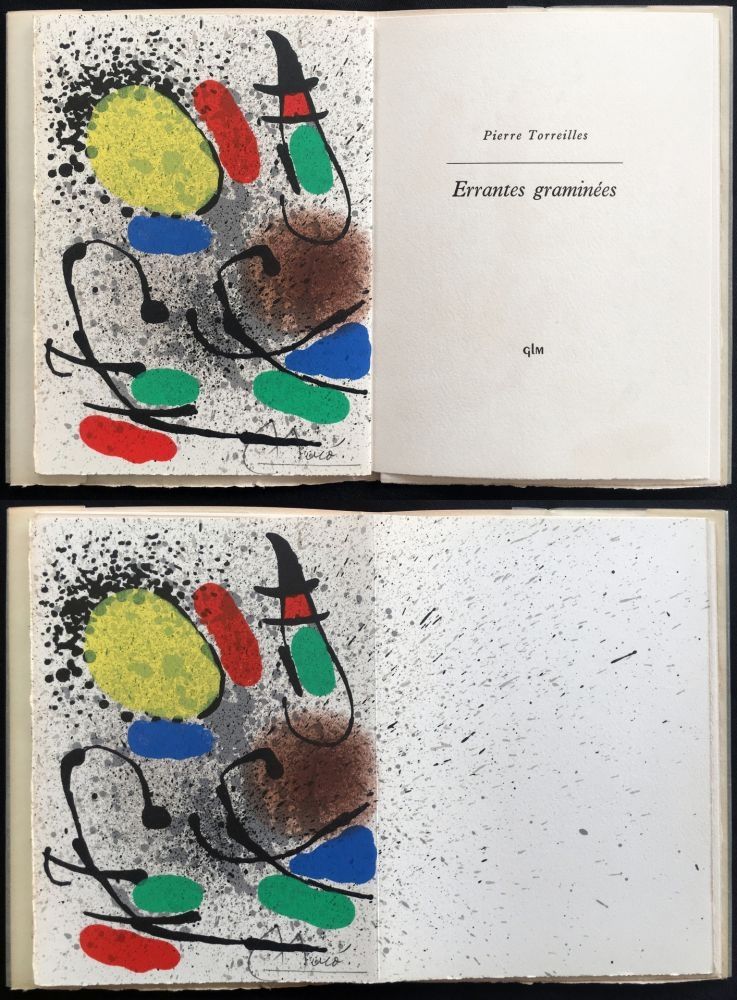 Иллюстрированная Книга Miró - P. Torreilles : ERRANTES GRAMINÉES. Lithographie originale signée (1971)