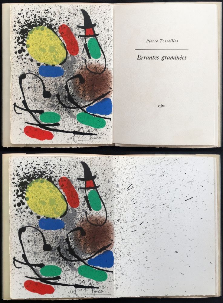 Иллюстрированная Книга Miró - P. Torreilles : ERRANTES GRAMINÉES.Une lithographie originale signée (1971)