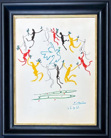 Литография Picasso - Pablo Picasso (1881 - 1973) - La ronde de la jeunesse - Color lithograph on cardboard - 1961