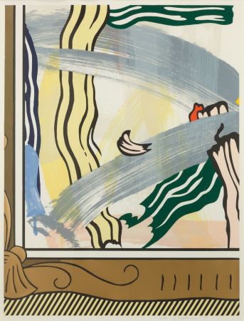 Гравюра На Дереве Lichtenstein - Painting in Gold Frame
