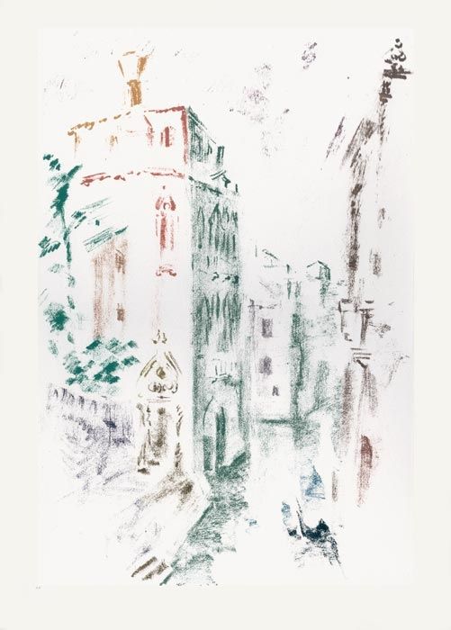 Литография Masson - Palais et canal (Voyage à Venise)