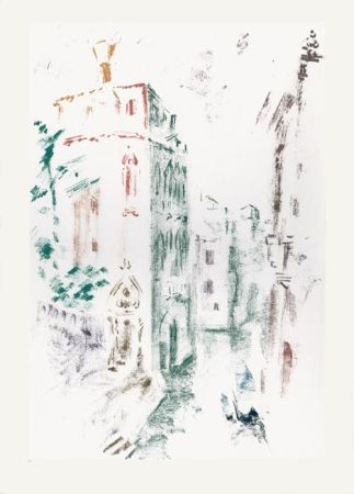 Литография Masson - Palais et canal (Voyage à Venise)