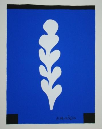 Сериграфия Matisse - Palme sur fond bleu
