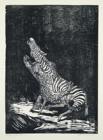 Гравюра На Дереве Klemm - Panther und Zebra 
