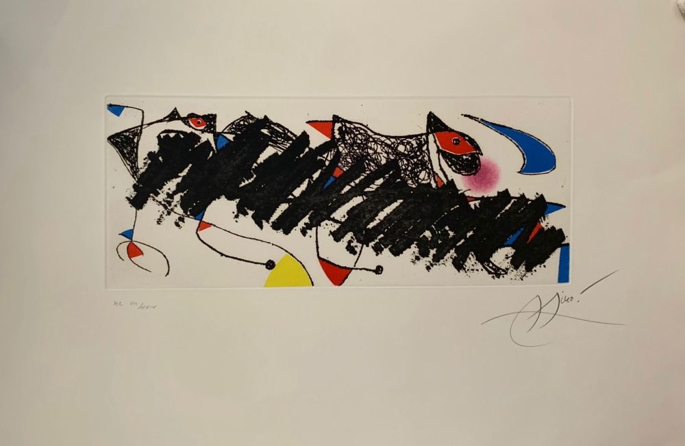 Офорт И Аквитанта Miró - Par dessus la haie