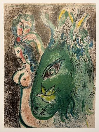Литография Chagall - PARADIS (Paradise). Lithographie originale pour DESSINS POUR LA BIBLE (1960)