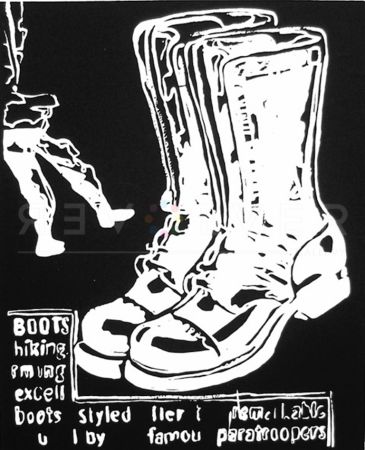 Сериграфия Warhol - Paratrooper Boots Negative
