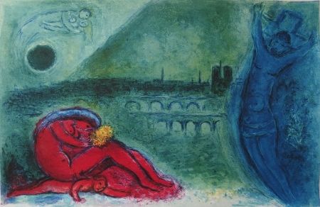 Литография Chagall - Paris - Quai de la Tournelle