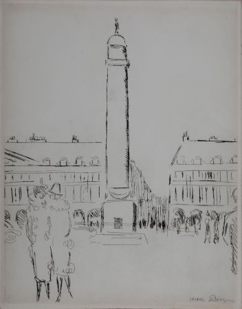 Гравюра Van Dongen - Paris 1937 : Place Vendôme, 1937