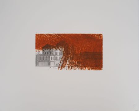 Гравюра Rainer - Paris, Louvre en orange